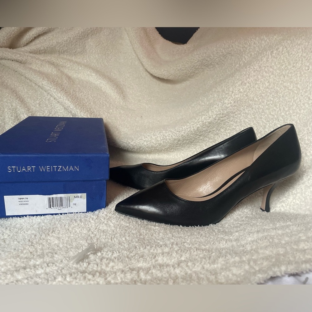 Stuart Weitzman Black Leather Heels